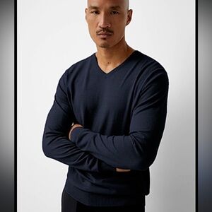 (2) Calvin Klein Men's Deep Blue V-Neck Sweater